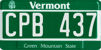 VT license plate CPB437