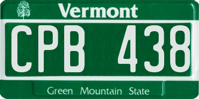 VT license plate CPB438