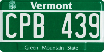 VT license plate CPB439
