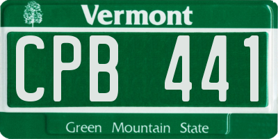 VT license plate CPB441