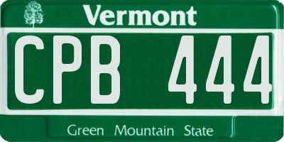 VT license plate CPB444