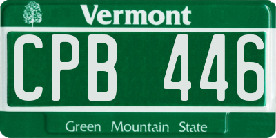VT license plate CPB446