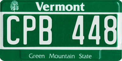 VT license plate CPB448