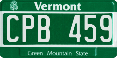 VT license plate CPB459