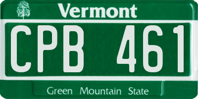 VT license plate CPB461