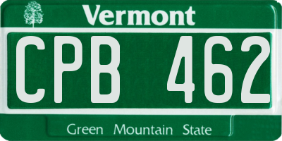 VT license plate CPB462