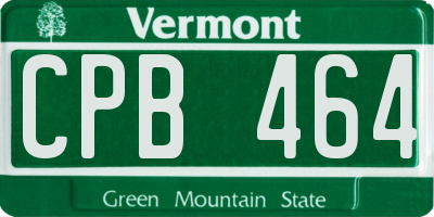 VT license plate CPB464