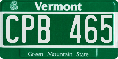 VT license plate CPB465