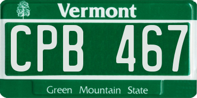 VT license plate CPB467