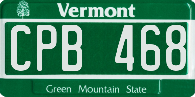 VT license plate CPB468