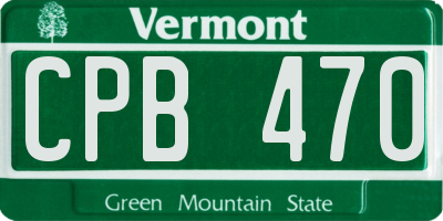 VT license plate CPB470