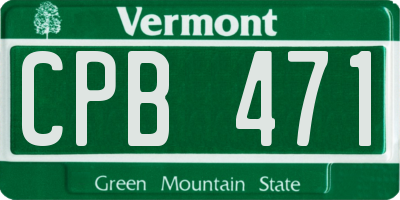 VT license plate CPB471