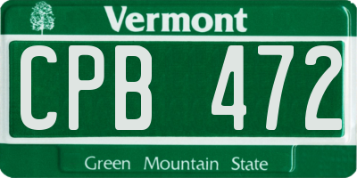 VT license plate CPB472