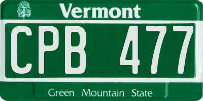 VT license plate CPB477