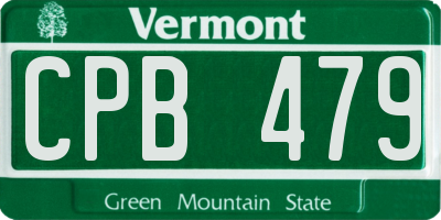 VT license plate CPB479
