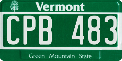 VT license plate CPB483