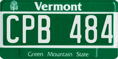 VT license plate CPB484