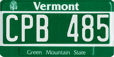 VT license plate CPB485