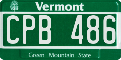 VT license plate CPB486