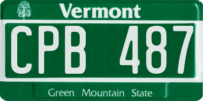 VT license plate CPB487