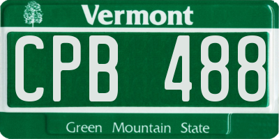VT license plate CPB488