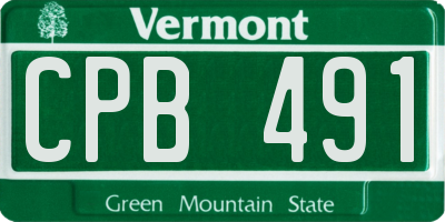 VT license plate CPB491