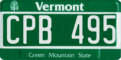 VT license plate CPB495