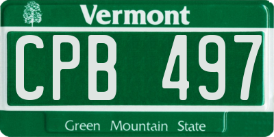 VT license plate CPB497
