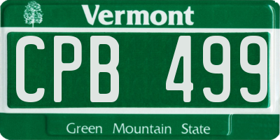 VT license plate CPB499