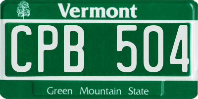 VT license plate CPB504