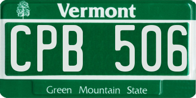 VT license plate CPB506