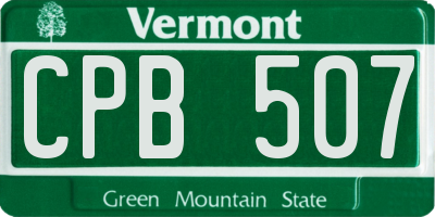 VT license plate CPB507