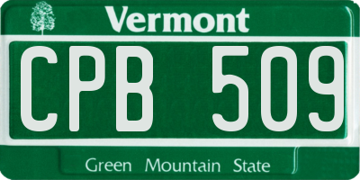 VT license plate CPB509
