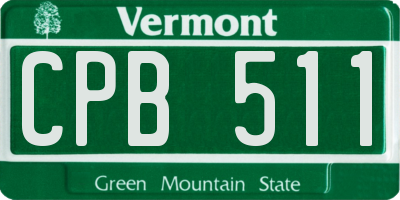 VT license plate CPB511