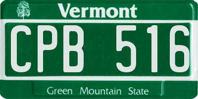 VT license plate CPB516