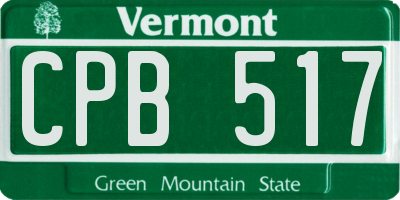 VT license plate CPB517