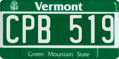 VT license plate CPB519