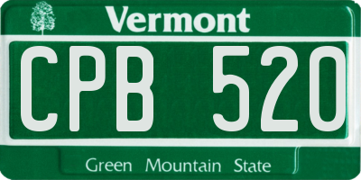 VT license plate CPB520