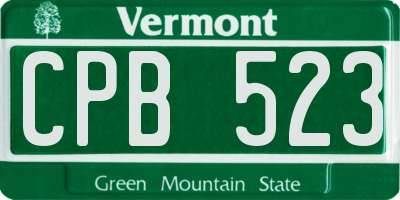 VT license plate CPB523