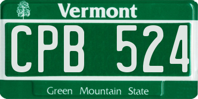 VT license plate CPB524