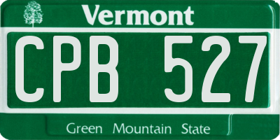 VT license plate CPB527