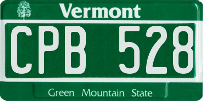 VT license plate CPB528
