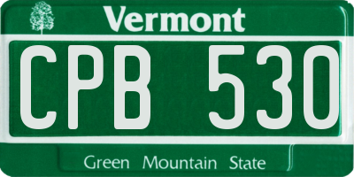 VT license plate CPB530