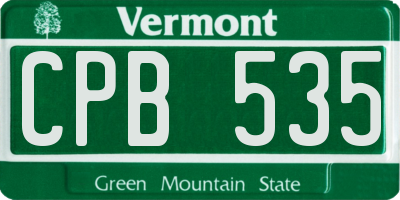 VT license plate CPB535