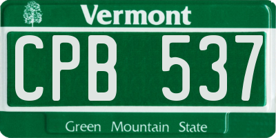 VT license plate CPB537