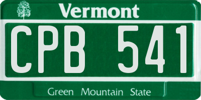 VT license plate CPB541