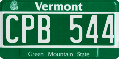 VT license plate CPB544