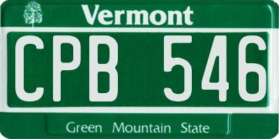 VT license plate CPB546
