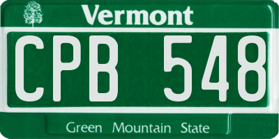 VT license plate CPB548