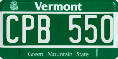 VT license plate CPB550